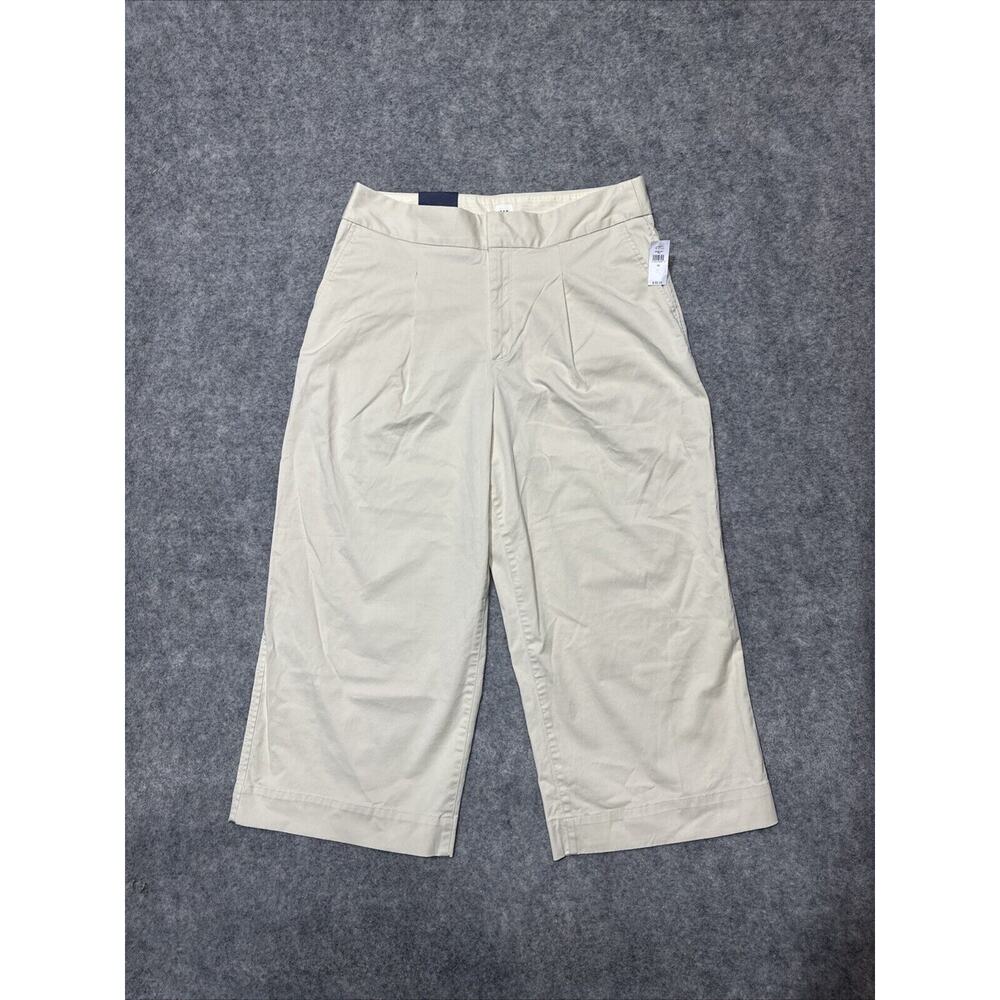 New Gap High Rise Pleated Wide Leg Khaki Women's Pants Size 16 Beige‎ Light Wash